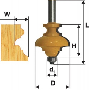 Фреза кромочная фигурная R1,98 19х25,4х8х32х2Т Makita D-11732